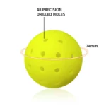 48-hole seamless PE outdoor pickleball on a white background