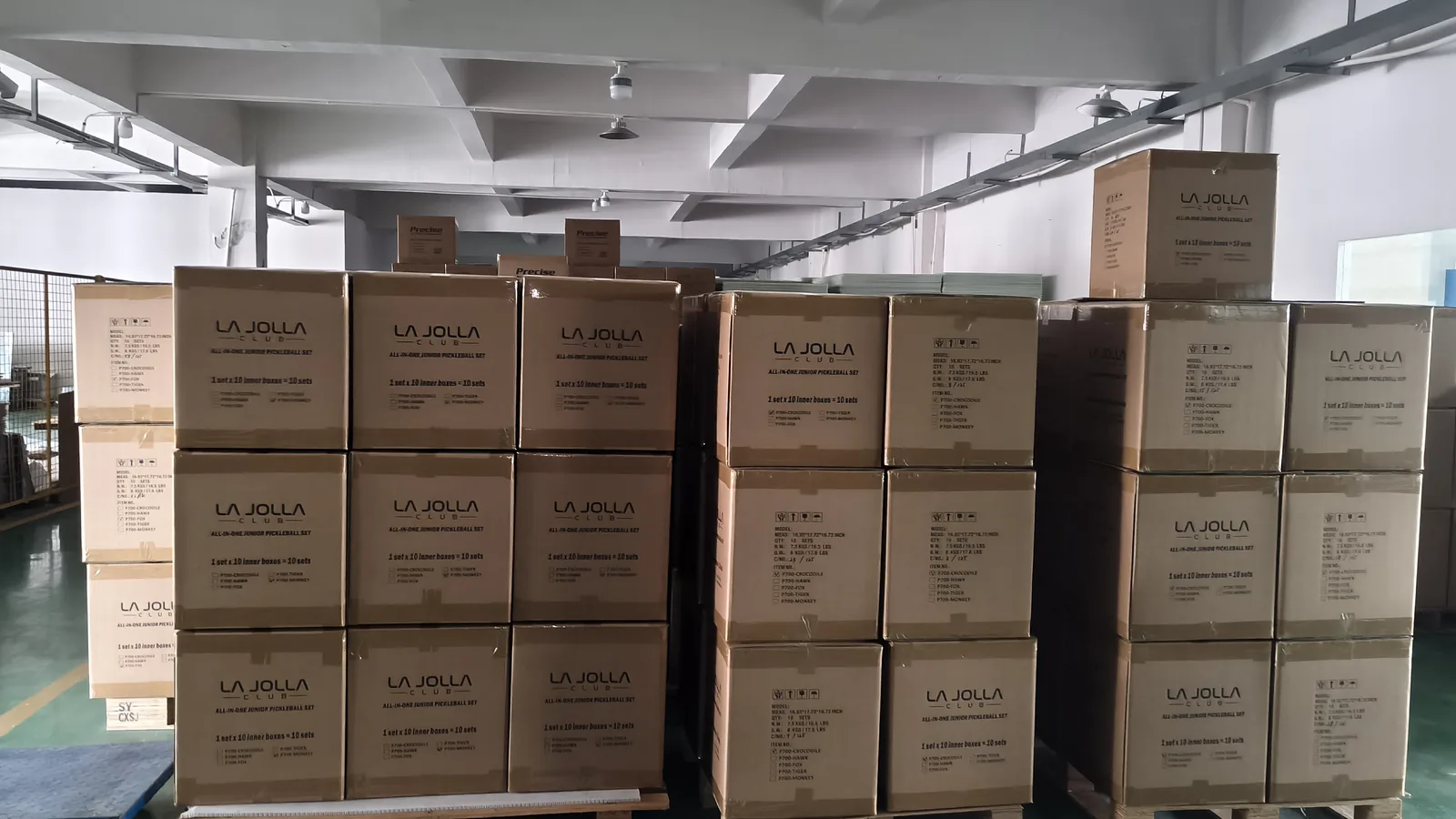 Pickleball paddle cartons ready for dispatch