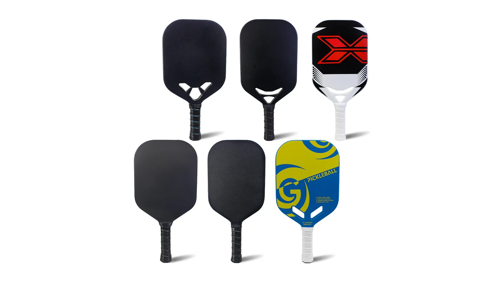 Thermoformed pickleball paddles in multiple custom colourways